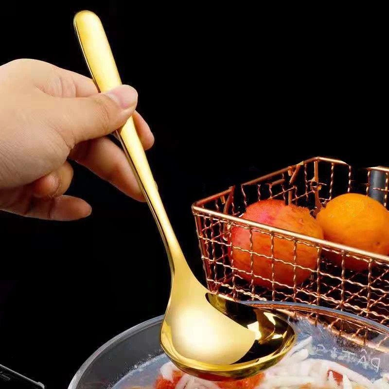 Home Cooking Services - Stainless Steel Golden Soup Spoon, Ladle,