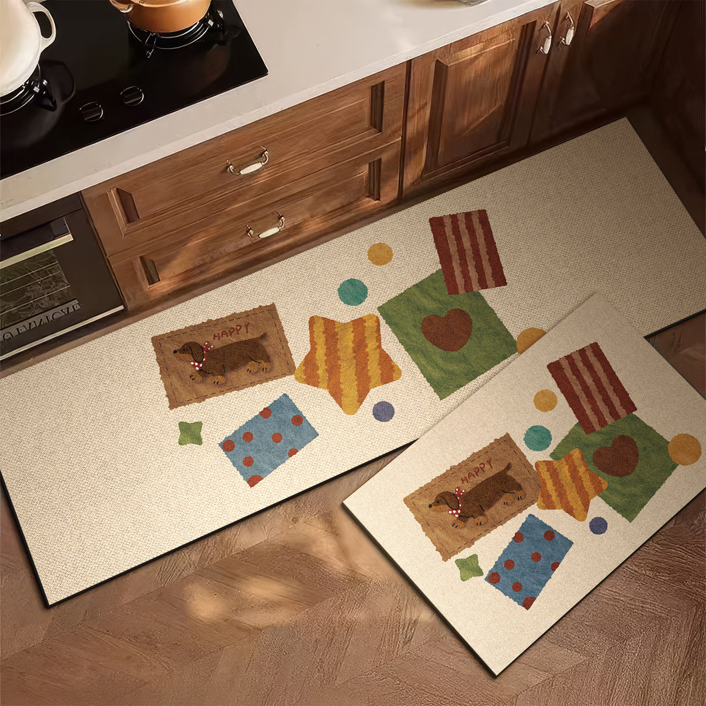 Home Cooking For Dogs - VIKAMA Retro Kitchen Rug Anti Slip