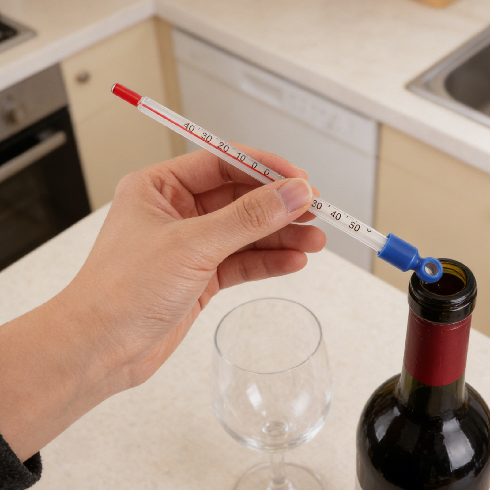 Home Cooking In - Glass Home Brew Wine Thermometer Easy