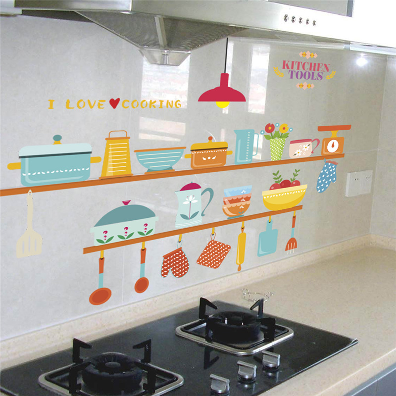Kitchen Tools Pattern Wall Sti - Home Cooking Quotes のレビューと価格