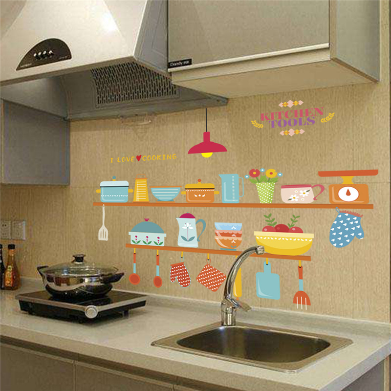 Kitchen Tools Pattern Wall Sti - Home Cooking Quotes のレビューと価格