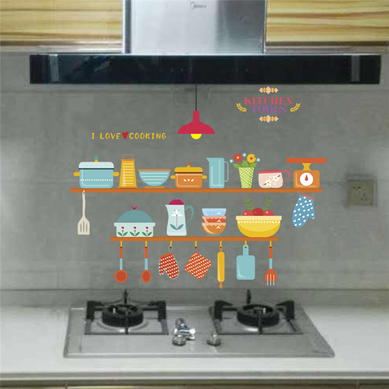 Kitchen Tools Pattern Wall Sti - Home Cooking Quotes のレビューと価格