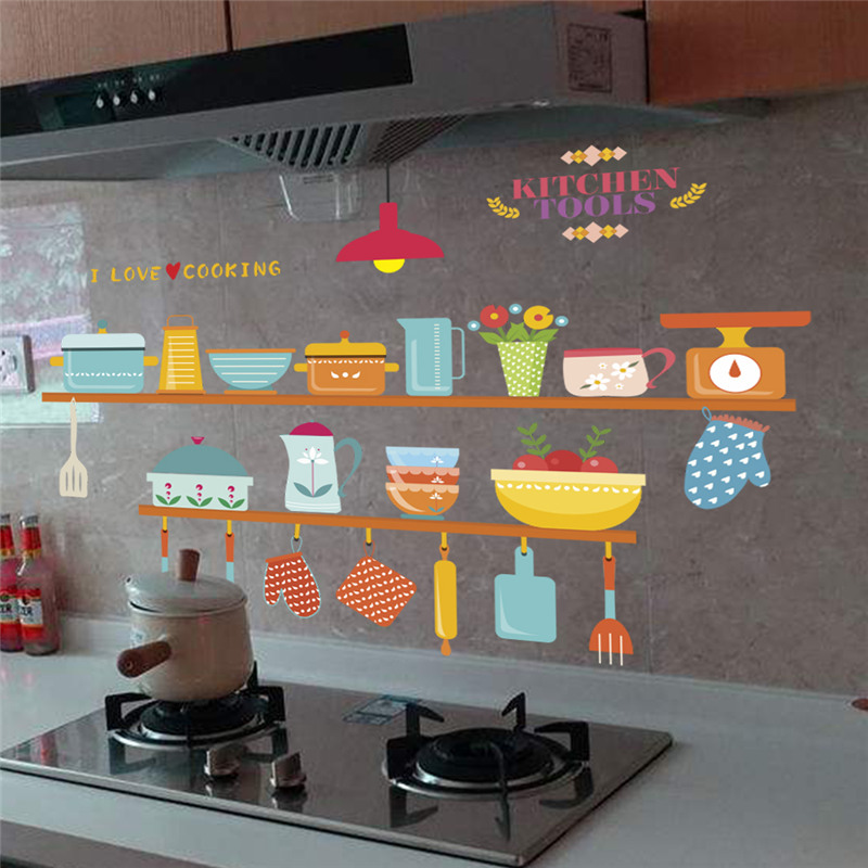 Kitchen Tools Pattern Wall Sti - Home Cooking Quotes のレビューと価格