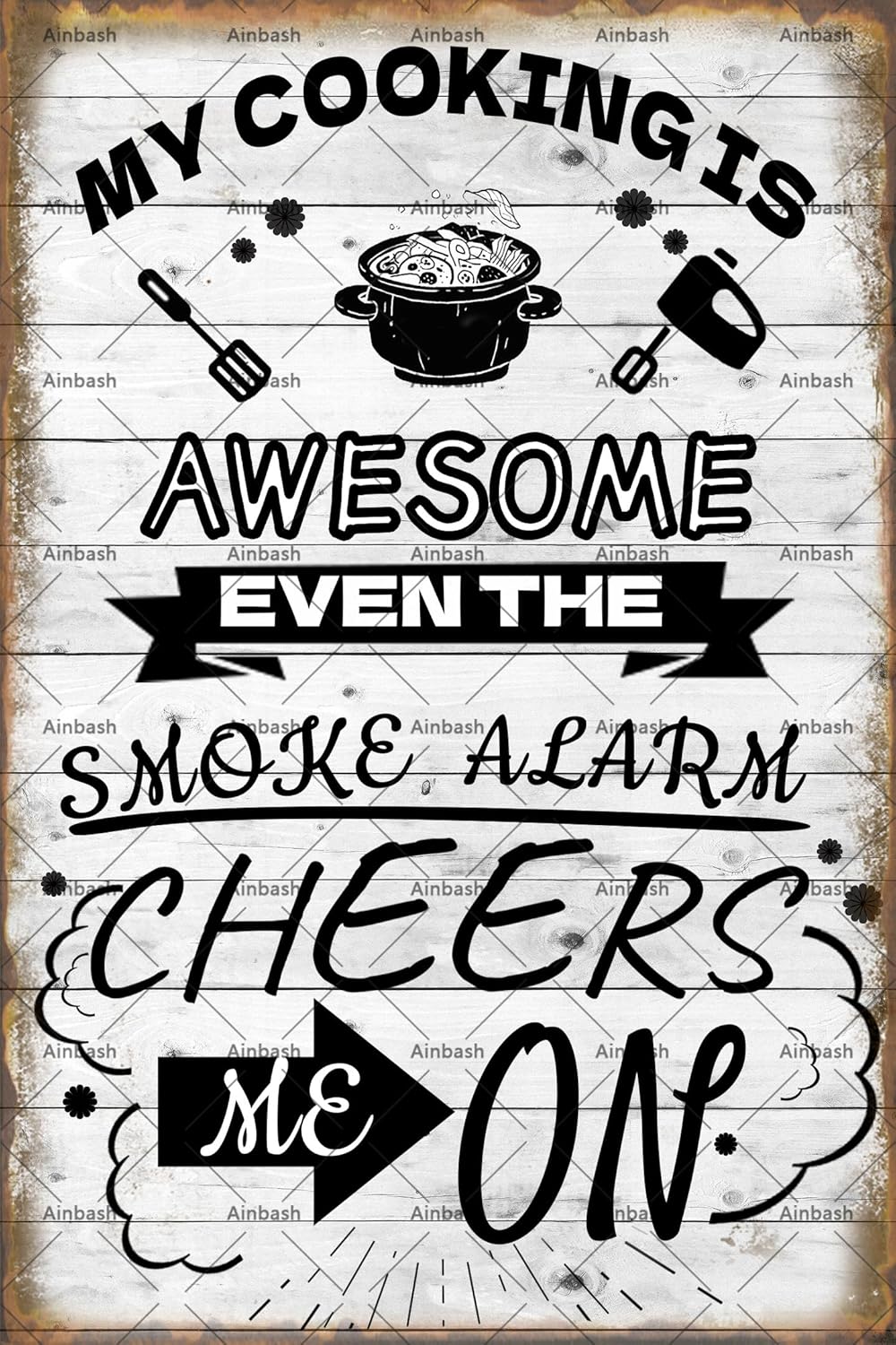 Funny Metal Tin Sign My Cookin - Home Cooking Quotes のレビューと価格