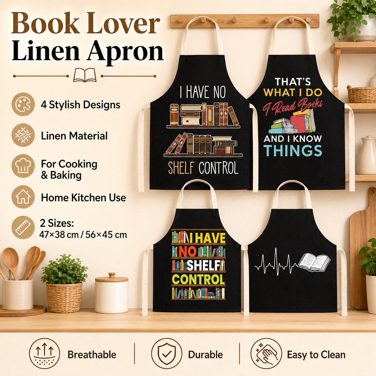 Book Lover Funny Quote Linen A - Home Cooking Quotes のレビューと価格