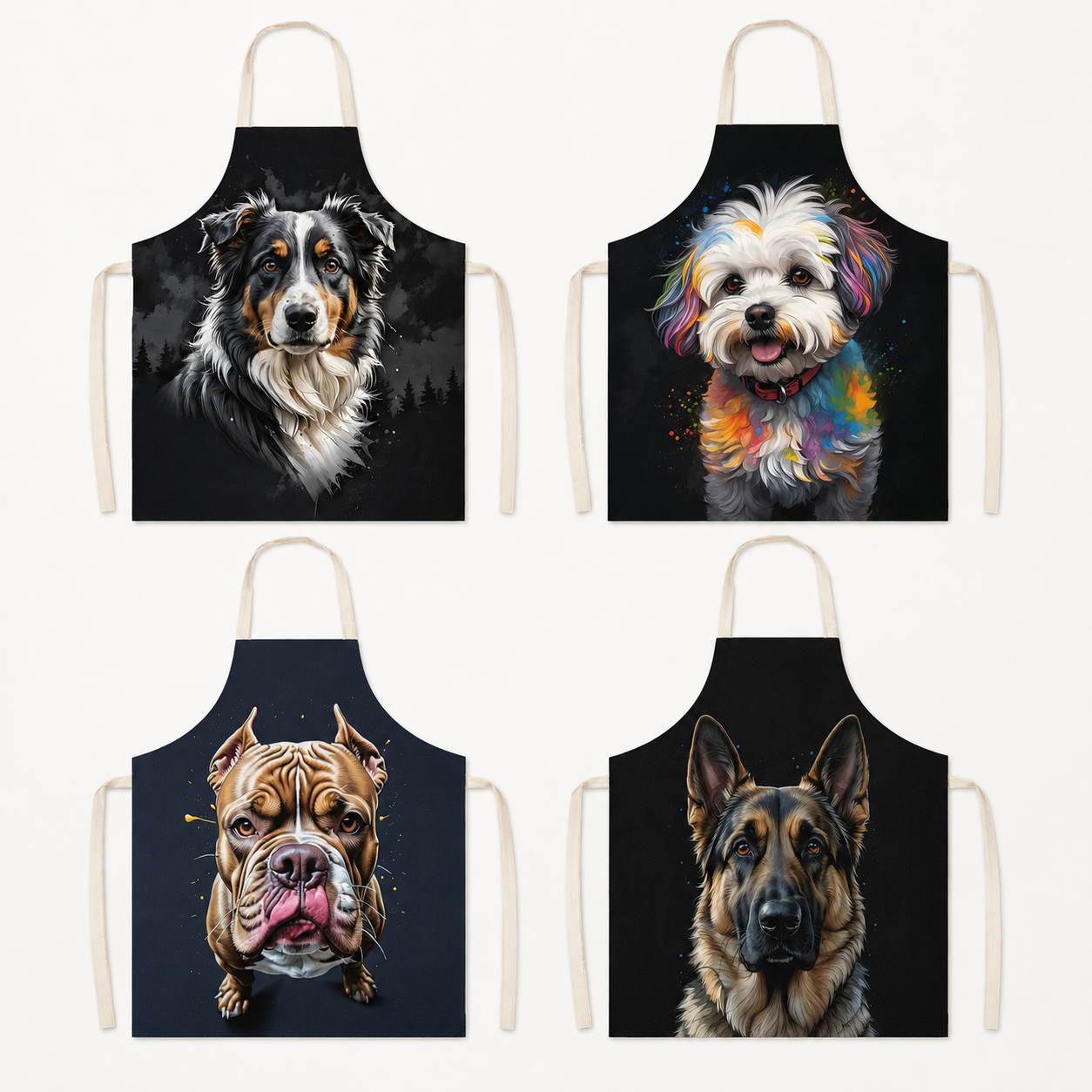 Artistic Dog Portrait Linen Sl - Home Cooking For Dogs のレビューと価格