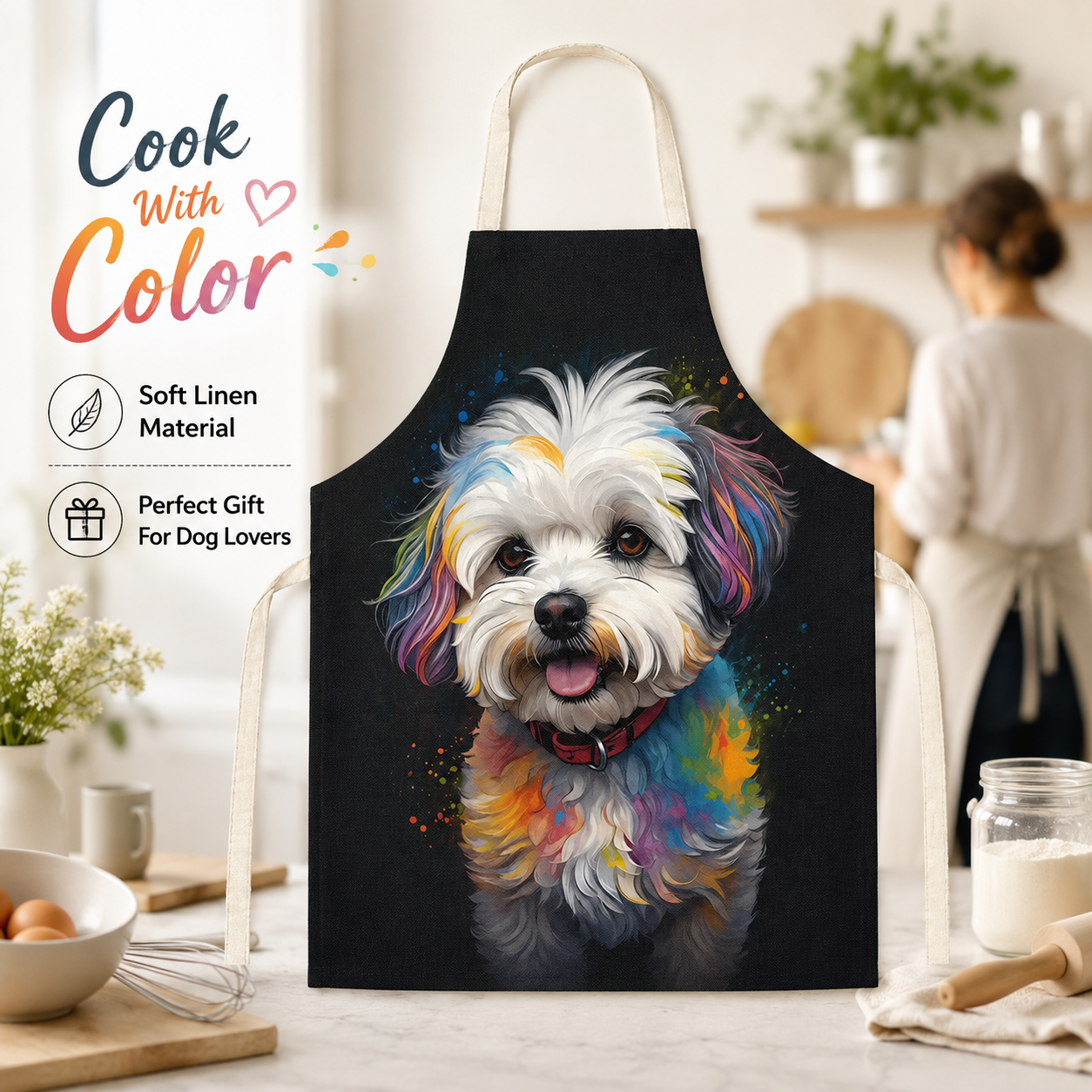 Artistic Dog Portrait Linen Sl - Home Cooking For Dogs のレビューと価格