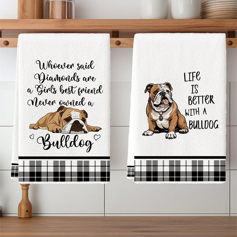 2Pcs, Bulldog Cute Quotes Kitc - Home Cooking Quotes のレビューと価格