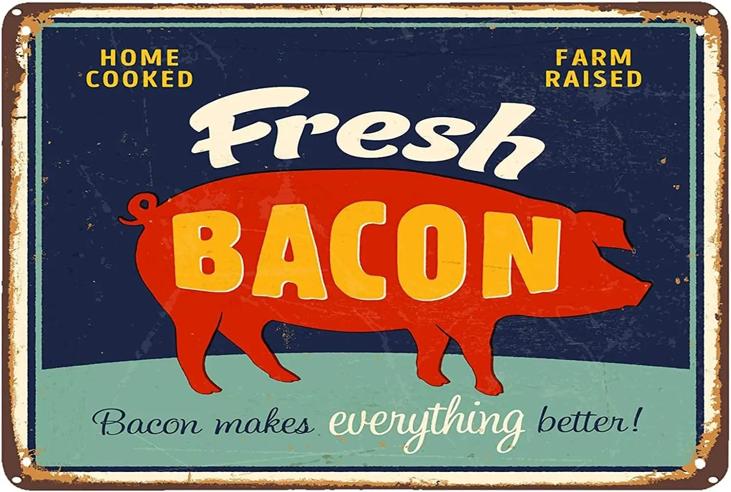 Bacon Tin Signs Dilicious Home - Home Cooking In のレビューと価格