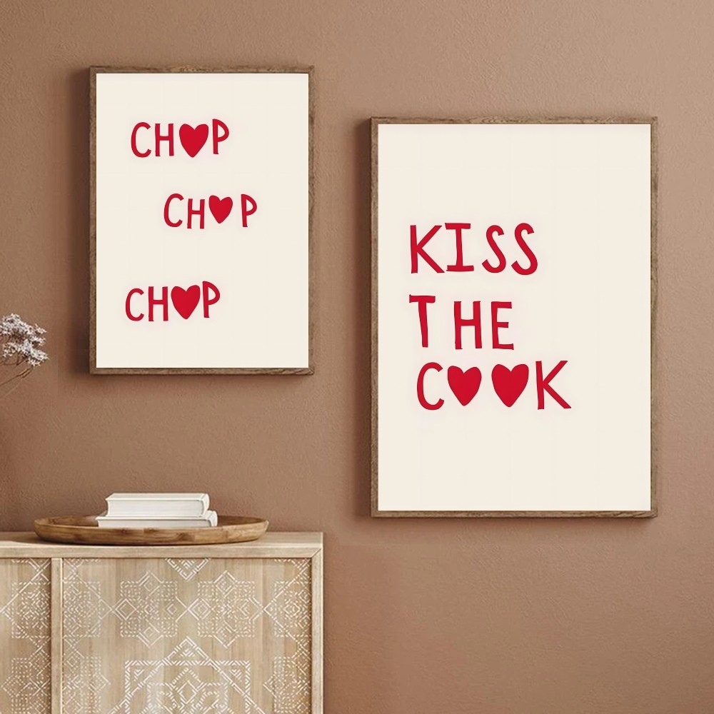 Nordic Minimalist Heart Red Qu - Home Cooking Quotes のレビューと価格